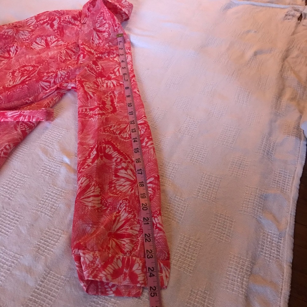 Dress pink white sheer butterfly tunic - Picture 5 of 7